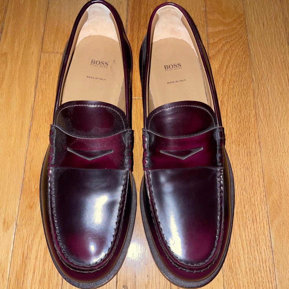 Brand New Men’s BOSS PENNY-TRIM LOAFERS IN BRUSH-OFF LEATHER